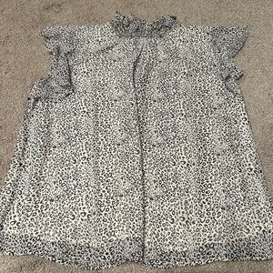 Leopard Print Ruffle Blouse